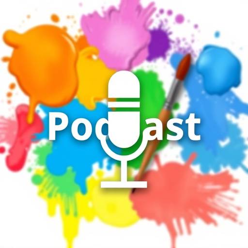 Logo for Creative Canvas Podcast: An artist's palette with colorful paints and a paintbrush, representing creativity and artistic expression.